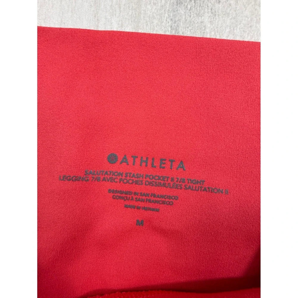 Athleta Salutation Stash Pocket II 7/8 Tight Red High Rise Leggings Medium